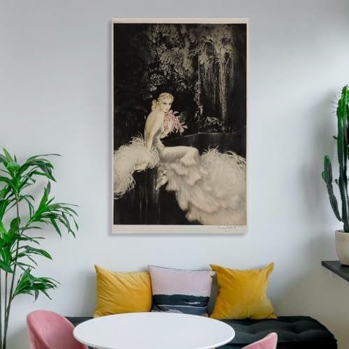 Impression sur toile Louis Icart orchidée 50x75 tableau mural - 6