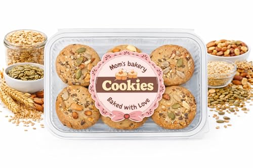 Image of MOM'S BAKERY Crunchy Multigrain Cookies-200gm Soft, Homemade Chewy & Freshly Baked Snack Treats- Ideal for Gifting | Eggless, No Palm Oil, No Preservatives | Wheat Flour, Butter, Sugar, Vanilla Essence | Healthy & High Fiber for Cravings for Tea Time