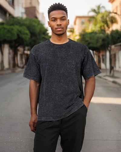 Men's Oversized T-Shirts Acid Wash Vintage Shirt Short Sleeve Tees Unisex Cotton Shirts2