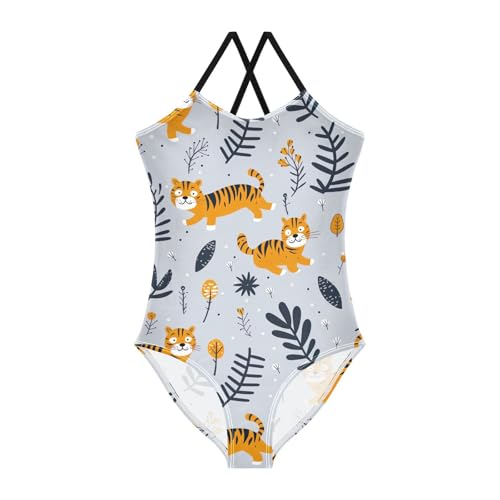 Cute Tiger Girls One Piece Swimsuit Beach Swimwear 20854321