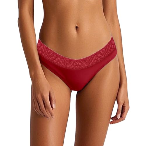 Ropa interior larga para hombre de un solo color, ropa interior menstrual, encaje para mujer, con cuatro capas, absorción, no requiere inserción, lencería sexy para mujer, color azul, rojo, XL