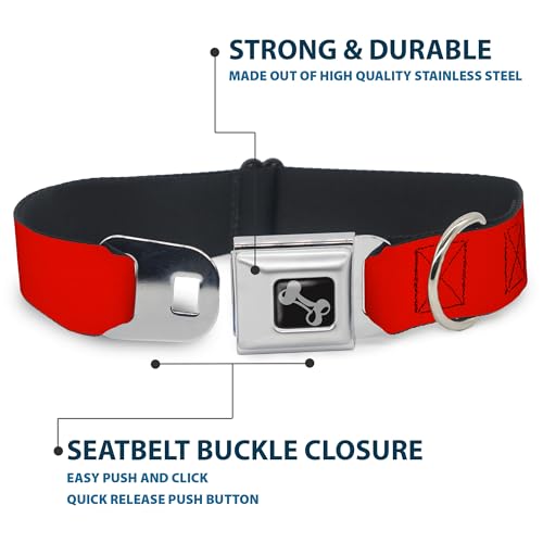 Collier de chien rouge en nylon réglable Buckle Down os Large Medium - 5