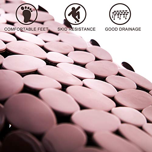 Treebud Pebble Bathtub Mat, 35 X 16 Inches Non Slip Bath Mat For Shower Tub With Drain Holes And Suction Cups, Machine Washable Bathroom Mats (Brown) #TOP5