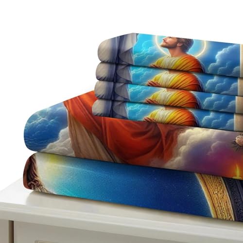 Housse de couette Jésus 3D lit King 220x240 avec fermeture éclair - 6