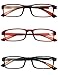 Produktbild KOOSUFA Lesebrille Damen Herren Leicht Vollrandbrillen Flexibel Arbeitsplatzbrille Rectankig Gläser Schwarz Rot Braun (2.0x, 3Stück Set Lesebrillen(Schwarz+Rot+Braun))