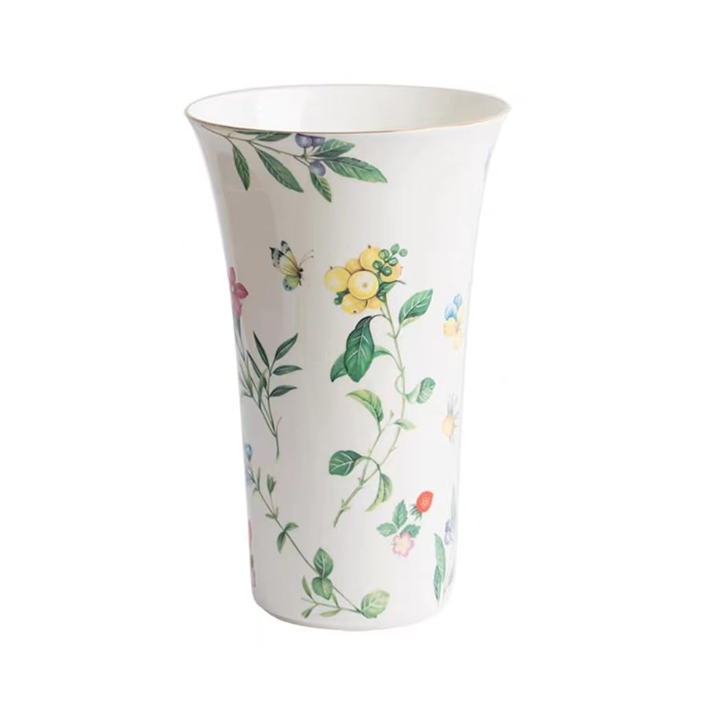 asdchZen Vases Retro Ceramic Vase Pastoral Dried Flower Flower Arrangement Modern Dining Room Living Room Home Decoration Ornaments Flowers Vases