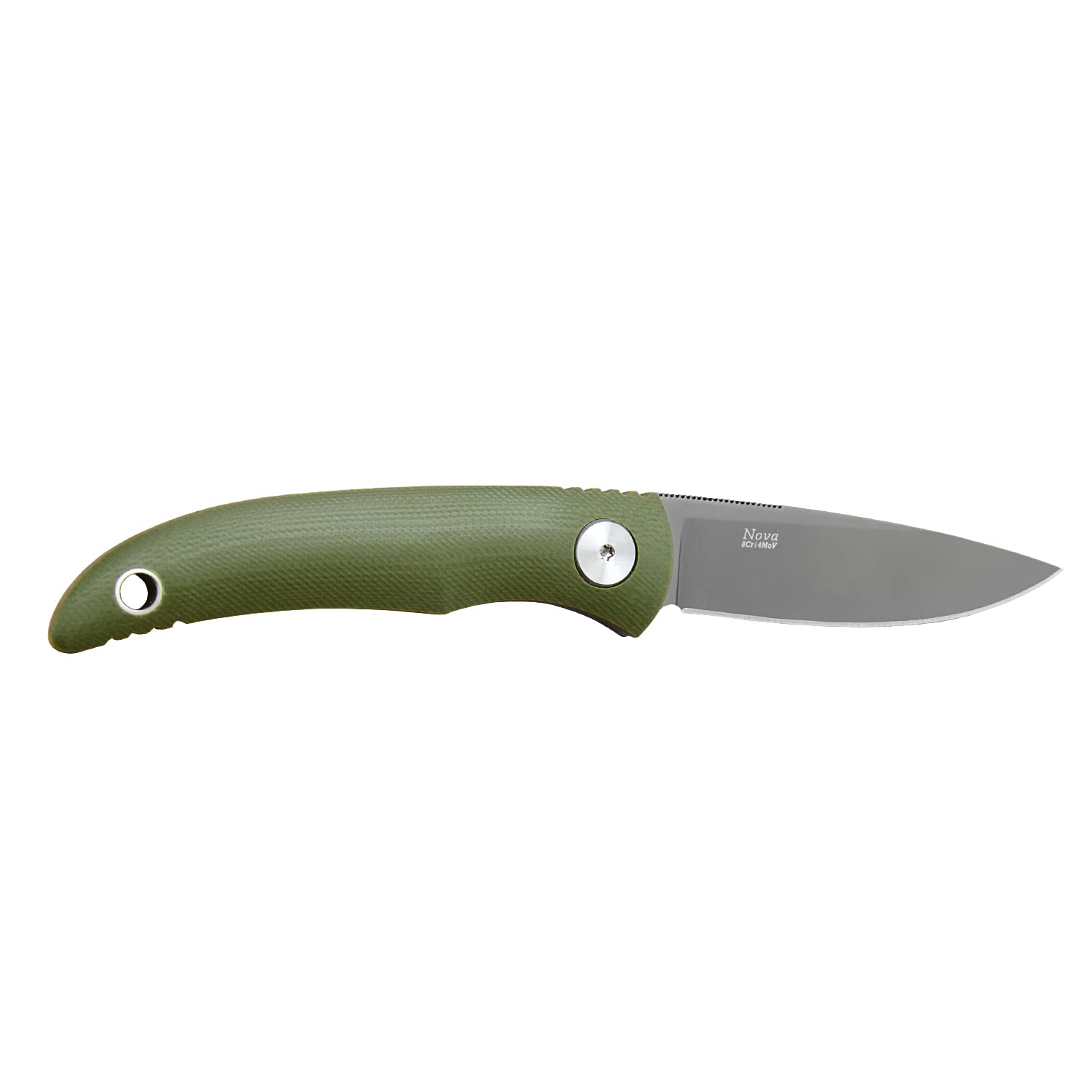 TONIFE Nova Full Tang Coltello da Caccia campeggio a Lama Fissa 6,8cm con Guaina Kydex Regolabile Facile Portabile con Cordino in Paracord per Outdoor, Sopravvivenza e Bushcraft（Verde）