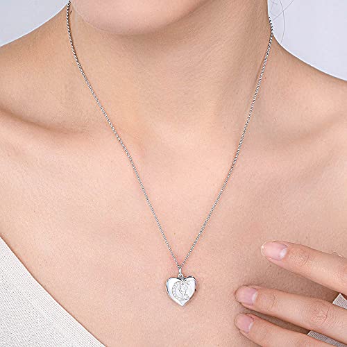 Heart Angel Custom Photo Locket Necklace For Women Brass Personalized Engraved Memorial Picture Locket Pendant Necklace For Mom Inspirational Jewelry Birthday Christmas Gifts For Her Grandmother #TOP7