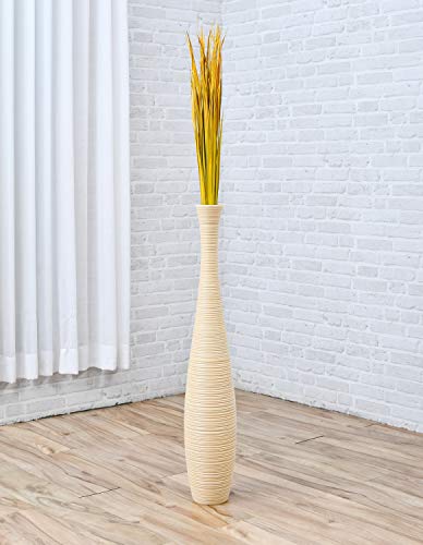 Image of Leewadee Tall Vase Filler , Natural Grass Stems - 2 Bunches of Colored Branches for Vases, Carefully Dried Twigs for Home and Bar Decoration, 45 inches, Yellow