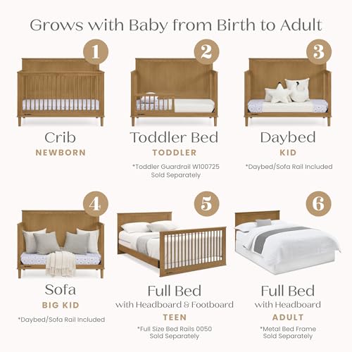 Image of Delta Children Penelope 6-in-1 Convertible Crib - Greenguard Gold Certified, Acorn