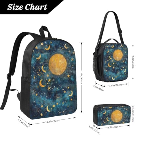Celestial Backpacks 3 Pcs Cute Lightweight Daypack with Fun Graphic Cartoon Print for Hiking Commuting2