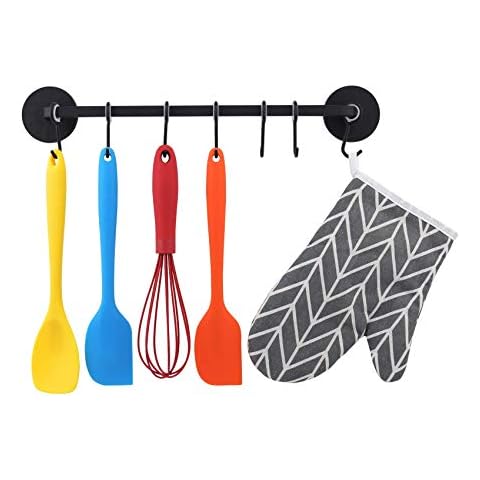 LEVOSHUA 7 Hooks Magnetic Utensil Holder Untensil Rack Tool Hanger Organizer for Refrigerator, Metal Cabinet, Metal Stove, Grill, BBQ Cover