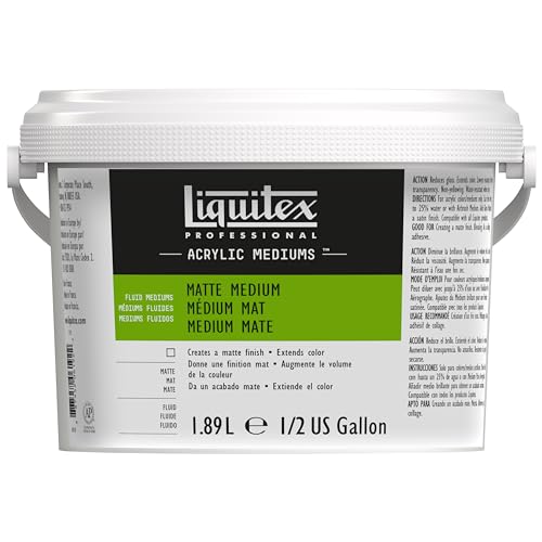 Liquitex 5339 Professional medio mate para pinturas acrílicas, da a los colores una superficie mate y reduce el brillo, líquido - botella de 1,89 litros