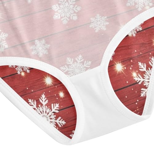 Toddler Girl Briefs, White Snowflakes Wooden Girls' Cotton Brief Underwear, 2–8 Years4