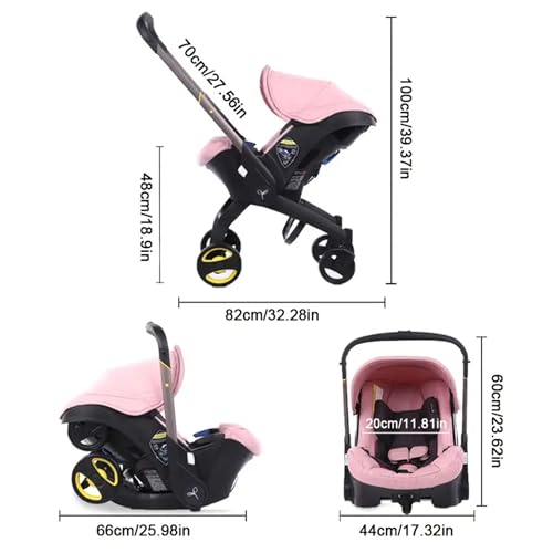 Image of OBABY Car Seat /Travel Stroller /Convertible /Adjustable seat / 5 Point Safety Harness /Ergonomic /Foldable seat /Multi-Position Stroller for New Born and Toddler