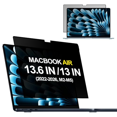 IPROKKO �`�����h�~�t�B���^�[MacBook Air 13/13.6 M2-M5)2022-2026�N�ɑΉ� �i�m�ڒ��ܔ`�����h�~�ی�t�B���� MAC 13/13.6�C���`�p�̂������h�~�t�B���^�[ ���O���\�ȃv���C�o�V�[�X�N���[�� ���˖h�~