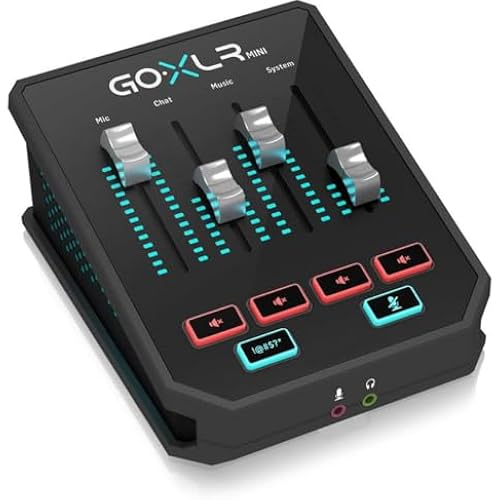 TC Helicon GoXLR MINI Online Broadcast Mixer with USB/Audio Interface and Midas Preamp, Officially Supported on Windows