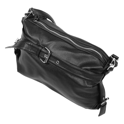Sac cabas rétro noir polyvalent à grande capacité pour femme active