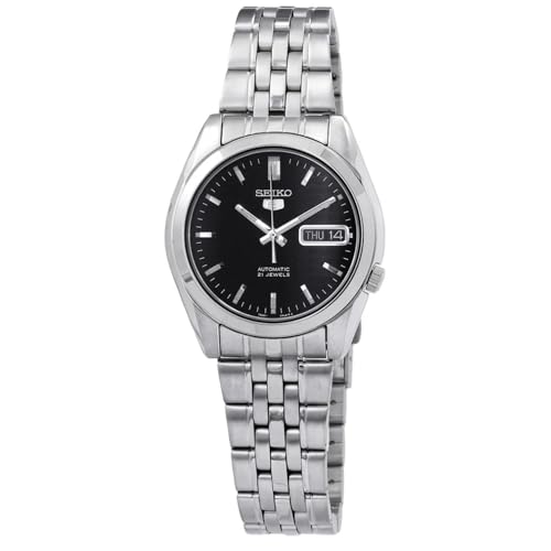 Image of Seiko Men's SNK361 Stainless Steel Analog with Black Dial Watch