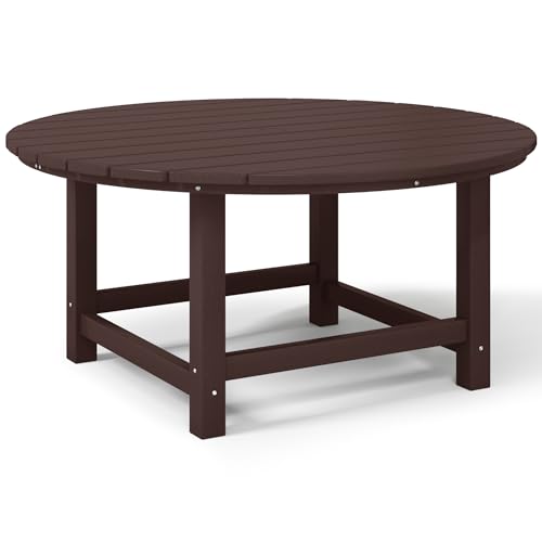 Costaelm Patio Conversation Table, Tatio Accent HDPE Outdoor Weather Resistant,