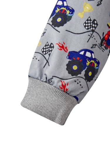 Image of Akyzic Toddler Boys Sweatshirts Cotton Crewneck Truck Shirt Dinosaur Long Sleeve Pullover Tops Tees 2-8T