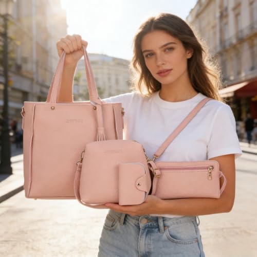 Set de 4 Bolsos para Mujer en Rosa miniatura 1