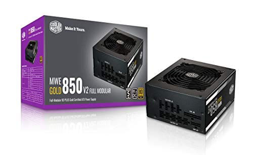 Cooler Master MWE 850 Gold V2 Power Supply - Fully Modular | 80 Plus Gold Certified | 120mm HDB Fan | DC-to-DC Circuit Design | 2 EPS Connectors | 850