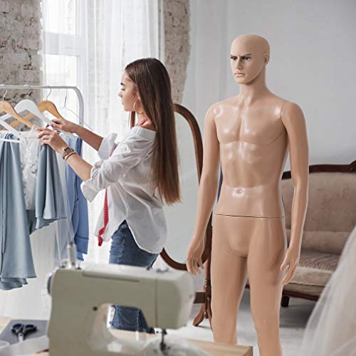 Fdw MQ Mannequin Dress Form Sewing Dress Model Full Body Male Adjustable Manikin 73 Inch Mannequin Stand Realistic Mannequin Display Head Dress Mannequin Clothing Fashion Show Form Metal Base Stand thumb #3