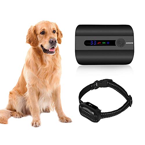 COVONO Pet Containment System, Electric Dog Fence (In-ground/Aboveground Installation,Waterproof/Rechargeable Collar,Static/Tone Correction,Support 1 Dog)