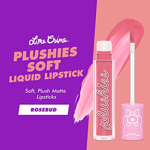 Lime Crime Plushies Soft Matte Lipstick, Rosebud (Sheer Nude-Pink) - Blackberry Candy Scent - Plush, Long Lasting & High Comfort For All-Day Wear - Talc-Free & Paraben-Free #TOP1