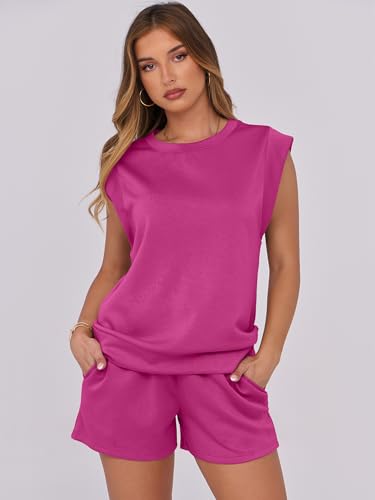 Image of ANRABESS Two Piece Sets for Women 2026 Summer Short Lounge Set Casual Beach Vacation Outfits Spring Sweatsuits Tracksuit