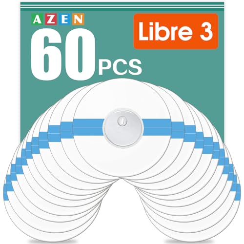 AZEN 60 Pack Freestyle Sensor Covers for Libre 3, Waterproof Adhesive Patches, Waterproof Adhesive...