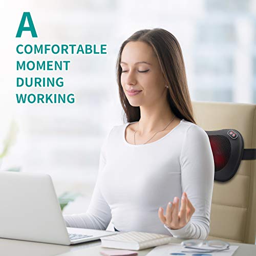 Back Massager, Nekteck Shiatsu Back and Neck Massage Pillow with Heat, Electric Deep Tissue Kneading Massager for Shoulders, Back, Calf, Feet, Relaxation Gifts for Family, Use at Home, Office and Car Back Massager, Nekteck Shiatsu Back and Neck Massage Pillow with Heat, Electric Deep Tissue Kneading Massager for Shoulders, Back, Calf, Feet, Relaxation Gifts for Family, Use at Home, Office and Car