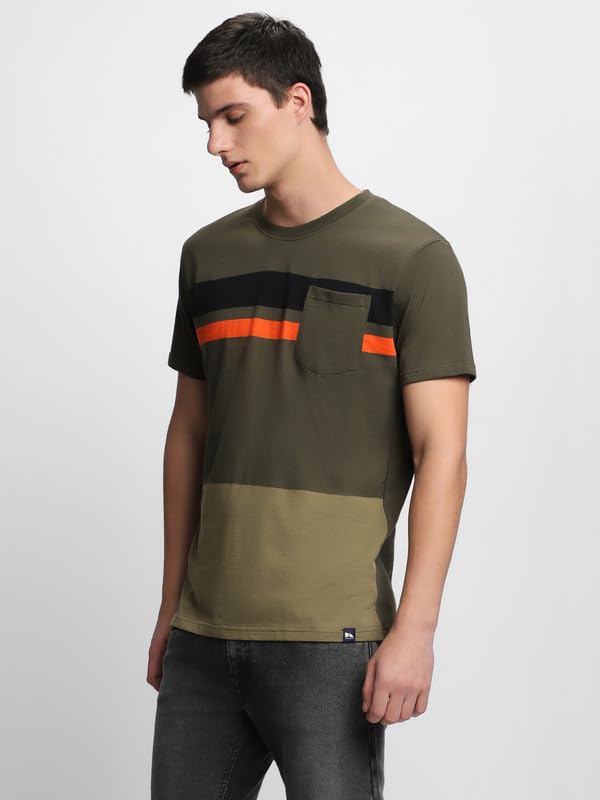 Image of Dennis Lingo Men's Cotton Round Neck Tshirt, Slim Fit Half Sleeves