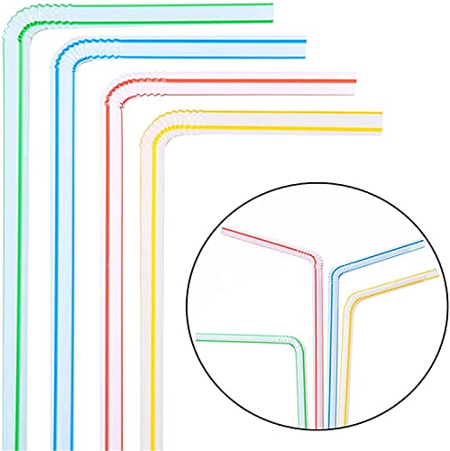 TubxVin 200 stuks bubble thee bekers stro dikke kinderen rietjes kleurrijke drinkrietjes,bonte herbruikbare rietjes… - Afbeelding 8