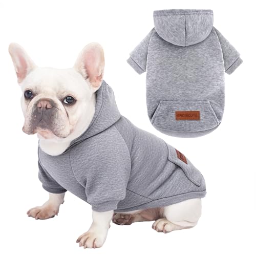 Image of 1 Pack Dog Hoodie Warm Hood Dog Sweater Cold Weather Small Dogs Sweatshirt Comfort Pet Clothes for Small Medium Dogs with Pockets Chihuahua Clothes for Male Female Girl Boy Sporty Daily Wear