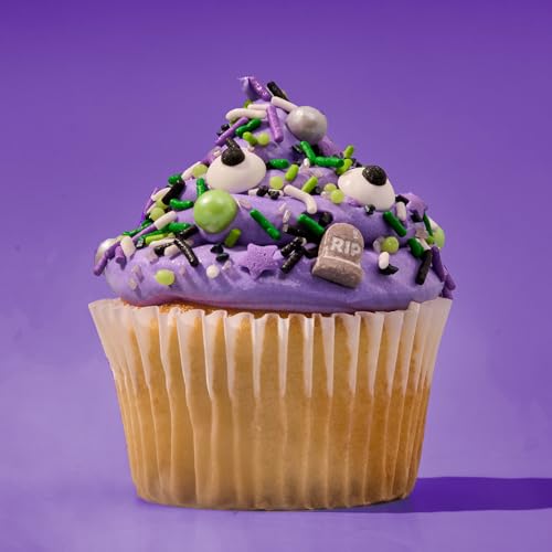 Image of Fancy Sprinkles House of Horrors Sprinkle Set | Halloween Sprinkles with Pumpkins, Bats, Eyeballs & Bones | Halloween Cake, Cupcake & Cookie Decorating | Halloween Gift | 4 Pack (0.5c)