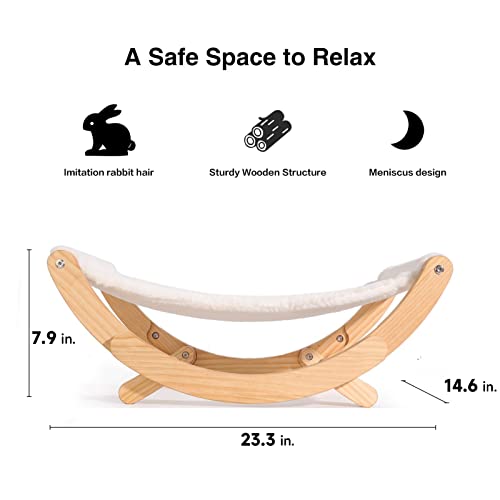 image for FUKUMARU Cat Hammock, New Moon Cat Swing Chair, Elevated Cat Bed for I