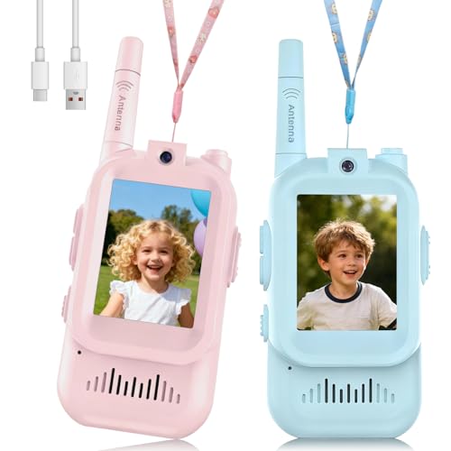 Image of Toys for 3-12 Year Old Boys Girls, Rechargeable Video Walkie Talkie for Kids, 11 Channels 2 Way Radio Toy with Voice Effect, Birthday