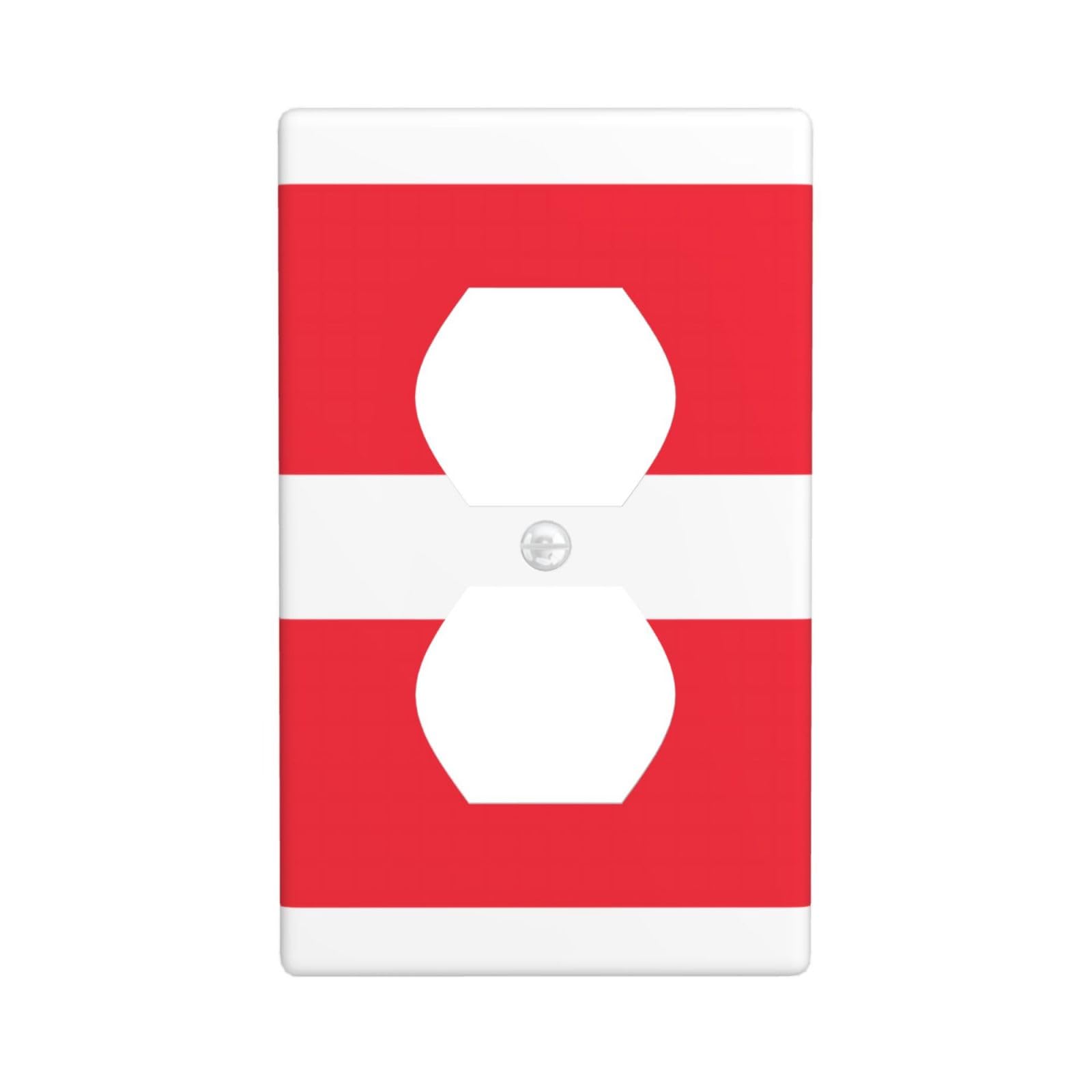 Austrian Flag Unbreakable Polycarbonate Switch Plate-1 Gang Screwless Wall Plate for Home Office