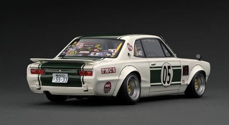イグニッションモデル　1/18 LBWK限定　ハコスカ フィギュア付き2647 IG2647 1/18 LB-WORKS Charasuka 2Door White / Green With Mr