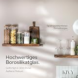 KIVY Vorratsgläser mit Deckel Luftdicht [4x 1200ml] - Vorratsdosen Glas mit Deckel - Glasbehälter mit Deckel...