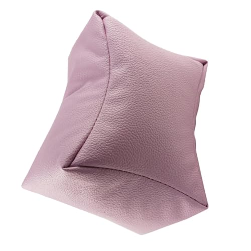 FONDOTIN 美甲手脚両用枕 ピンク レザー製カバー 洗えるスポンジ入り 手首サポート ネイルアート用携帯ハンドクッション 家 サロン対応
