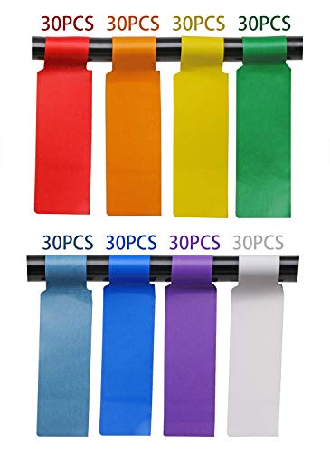 Mini Skater 240 Labels 8 Sheet Colorful Waterproof Cord Labels Tags Write On Stickers Tear Resistant Flexible Works Cord Identification Labels For Laser Printer (8 Sheet (240 Labels)) #TOP1