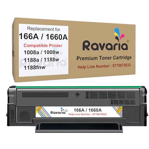 Image of W1660A Compatible Toner Cartridge Replacement for HP 166A - for HP Laser 1008a 1008w 1188a 1188w 1188fnw Printer With Chip (Pack of 1)