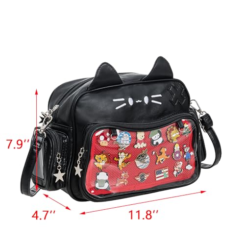 Kawaii Ita Bag Backpack Crossbody Bag Cat Shoulder Bags Multi-Purpose Pin Display with Insert