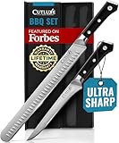 Cutluxe Carving Knife Set for BBQ & Brisket – Razor Sharp German Steel Slicing and Boning Knife for Meat Cutting, Full Tang & Ergonomic Handle, Fathers Day Gift For Dad – Artisan Series