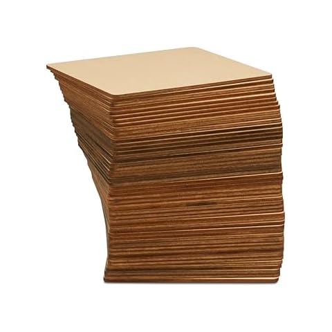 DRAGON DREW Wood Craft Boards | Unfinished Wooden Squares for Arts and Crafts | 6”x6”x1/8” | Bulk Pack 50 Sheets Cover