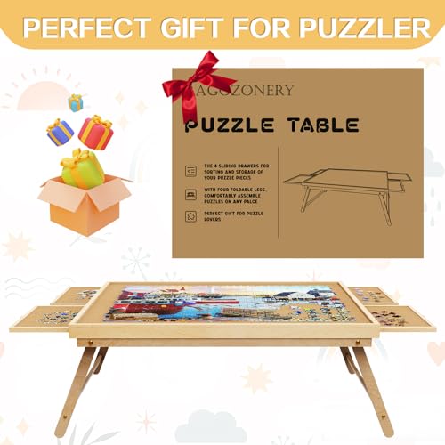 Ragozonery Puzzle Board 1500 Pieces,34.3"X 26.5 Inch Jigsaw Puzzle Table With 4 Drawers And Cover,Portable Puzzle Table With Folding Legs For Adults And Teens thumb #3