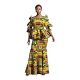 BintaRealWax African Dress for Women 2 Piece Traditional Beautiful Print Ankara Dashiki for Party Work Evening...